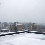 Flachdach im Winter